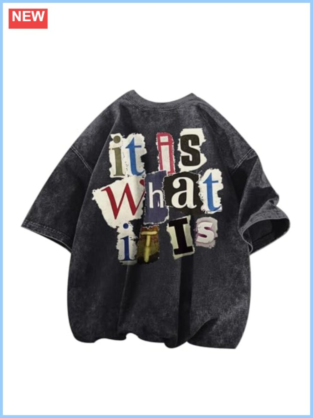 Vintage Oversized Graphic Tee Men's Acid Wash Streetwear Rapper Casual Cotton